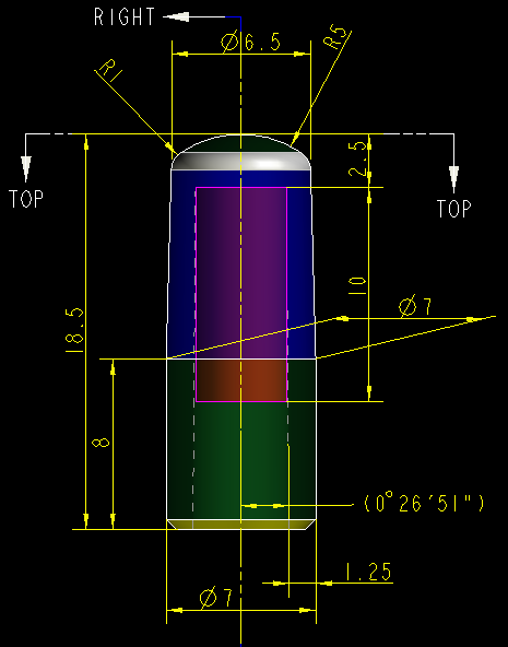 RFID bullet tag Size