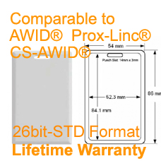 AWID proximity clamshell card 26bit